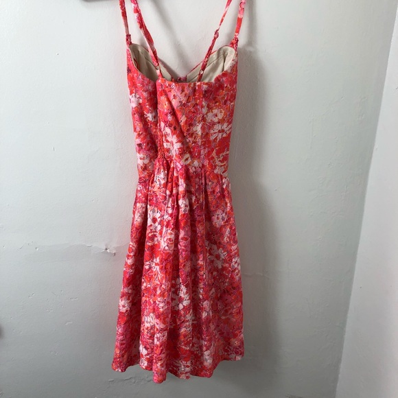 [SOLD] Guess Pink Orange Floral Fit Flare Dress - Picture 7 of 7